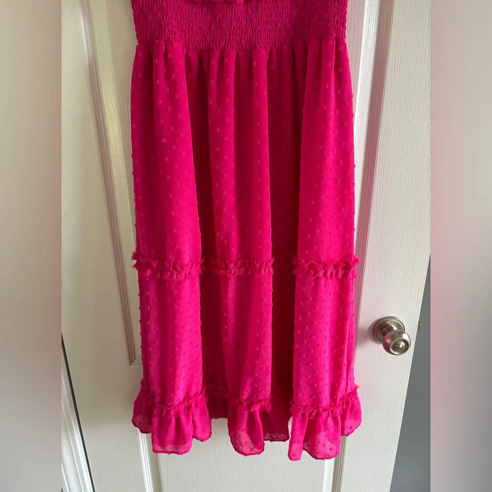 CeCe Pink Ruffled Dress sz large - Picture 3 of 5